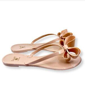 NWOT Dizzy Jelly Flip Flops with Bow, Size 9